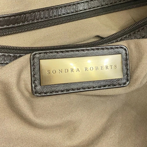 Sondra Roberts woven leather top handle handbag purse - Picture 8 of 10